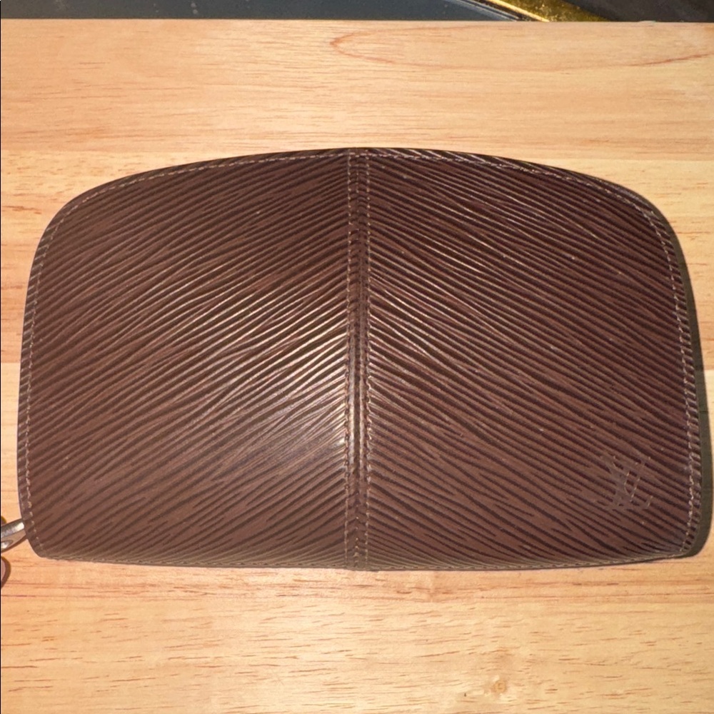 Louis Vuitton mocha epi leather compact zippy zip wallet card case holder
